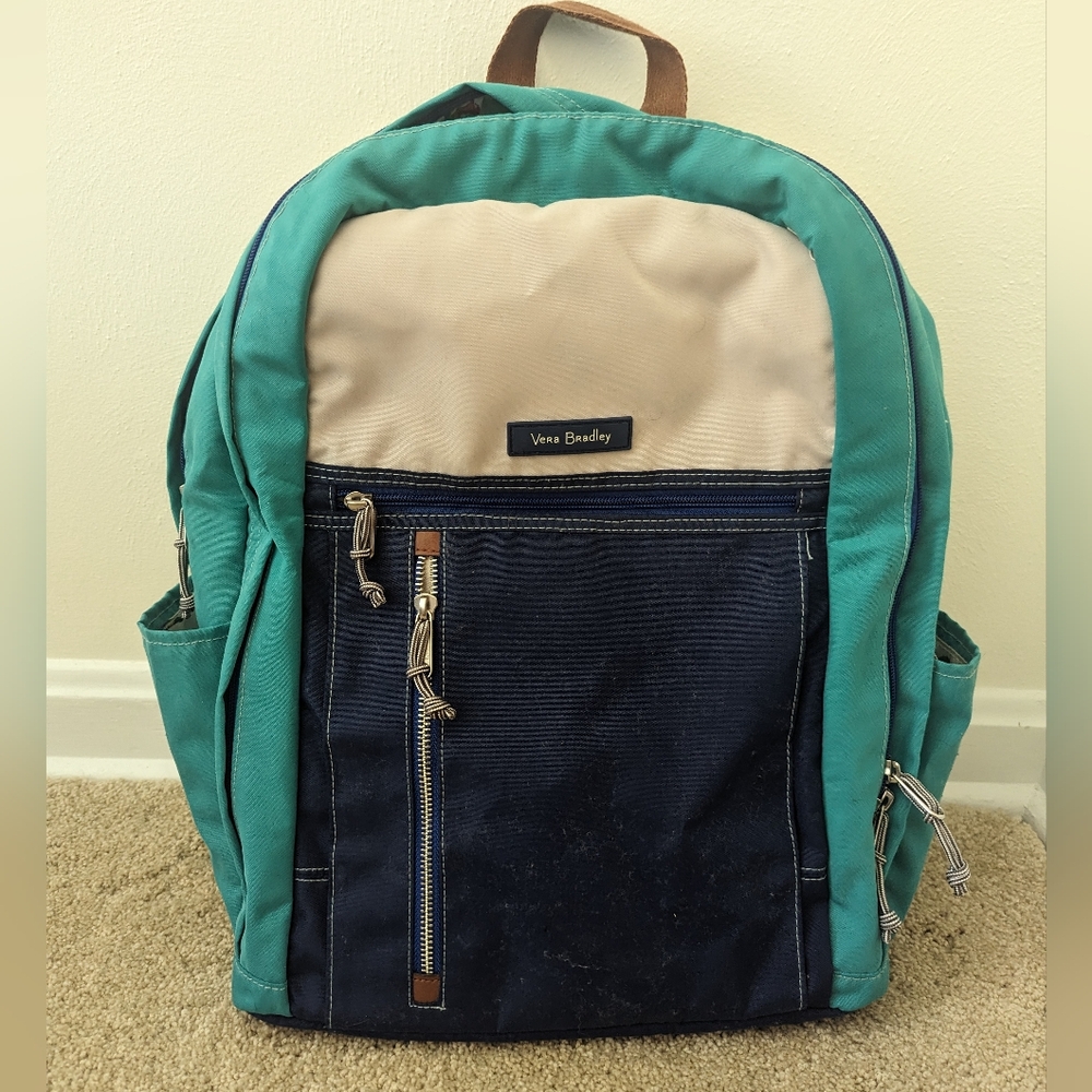 Vera Bradley Teal/Blue Bird Full Size Backpack